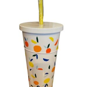 Kate Spade Citrus Twist 20 oz Tumbler with Straw (NWT)
